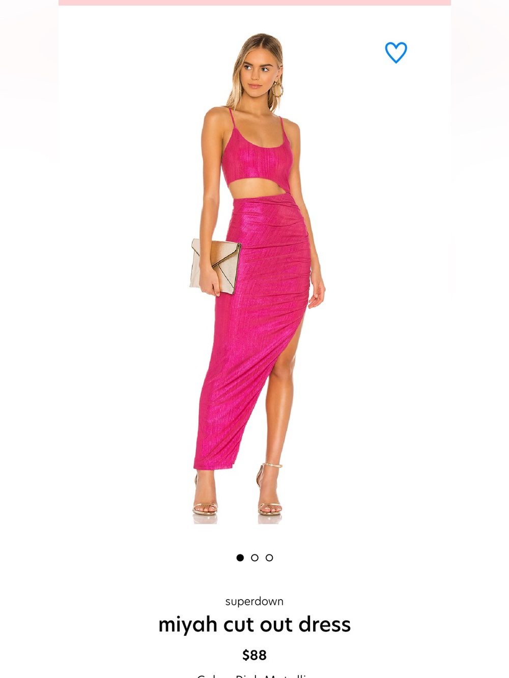 superdown Hot Pink Asymmetrical Cut-Out dress